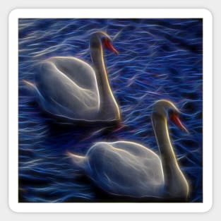 Electric swans Sticker